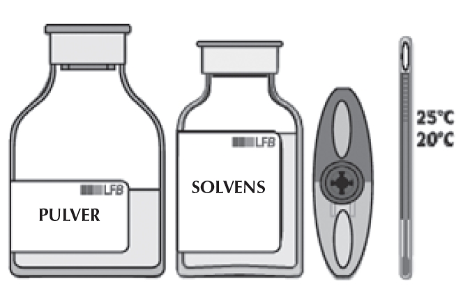 Fibclot Laboratoire Francais du Fractionnement et des Biotechnologies pulver og solvens til injektions- /infusionsvæske, opløsning 1,5 g