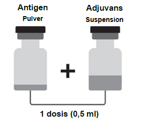 Shingrix GlaxoSmithKline Biologicals pulver og suspension til injektionsvæske, suspension 50 mikrogram/0,5 ml 50 mikrogram/0,5 ml pulver og suspension til injektionsvæske, suspension