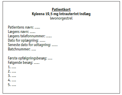 Kyleena 2care4 ApS intrauterint indlæg 19,5 mg