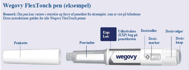 Wegovy Flextouch Orifarm A/S injektionsvæske, opløsning i fyldt pen 0,25 mg, 0,5 mg, 1 mg, 1,7 mg og 2,4  mg