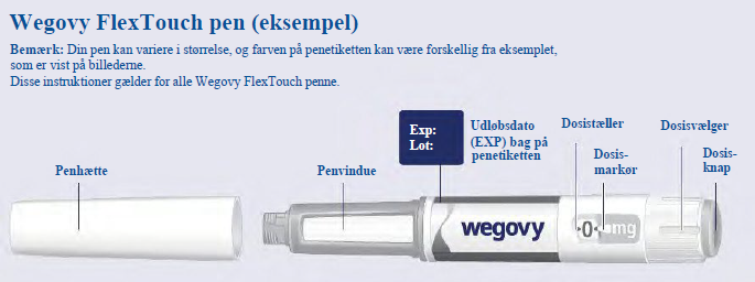 Wegovy Flextouch® injektionsvæske, opløsning i fyldt pen 0,25 mg, 0,5 mg, 1 mg, 1,7 mg og 2,4  mg Abacus Medicine A/S